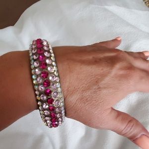 Beautiful pink rhinestone bracelet
